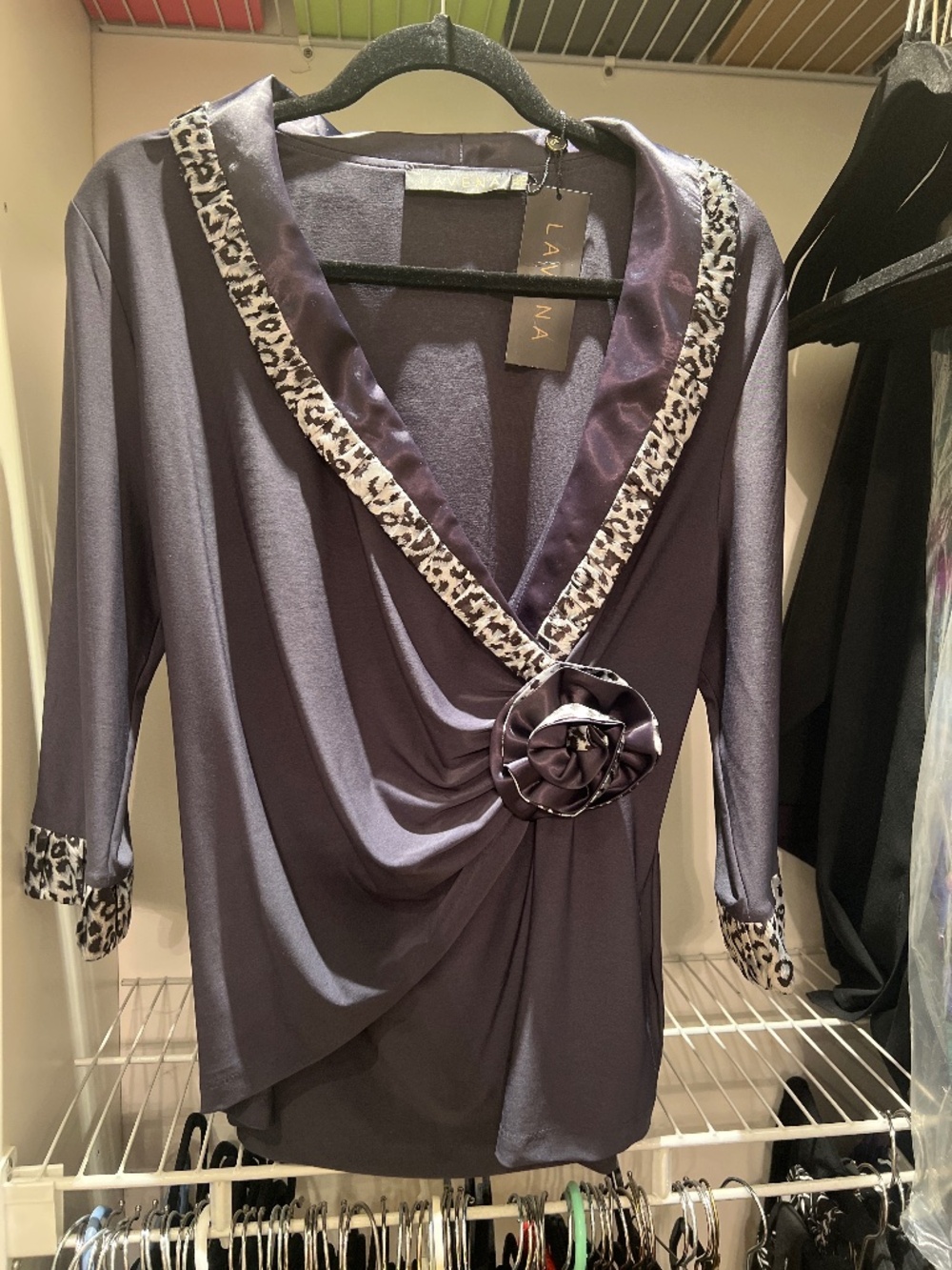 Grey blouse with flower